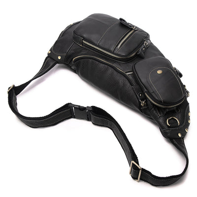 Bolsa Mensajero de Cuero Genuino Estilo Retro con Gran Capacidad para Hombre - Image 4