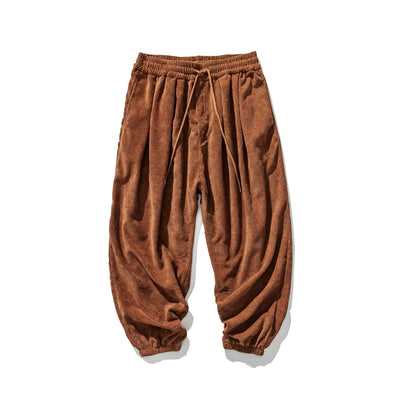 Pantalones Harem de Pana Suelta Talla Grande para Hombre - Image 20