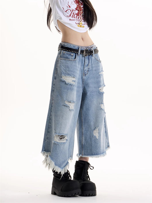 Jeans Rotos Estilo Retro Americano para Chicas - Image 11