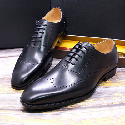Zapatos Oxford de Cuero Grabados para Hombre - Estilo Brogue Británico - Image 9