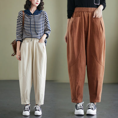 Pantalones Harem Cómodos de Colores Sólidos - Estilo Versátil para Mujer - Image 7