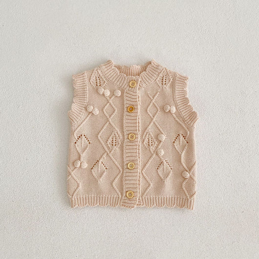 Chaleco Cardigan Tejido para Niños Cuello Redondo - Image 5