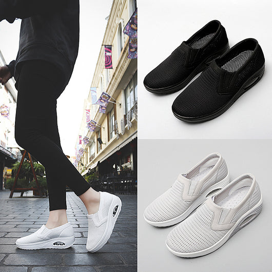 Zapatillas Deportivas Casuales para Mujer Flying Weaving con Suela Suave y Transpirable