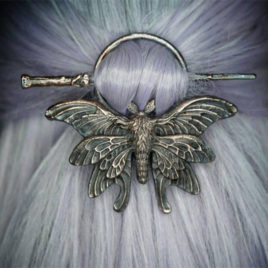 Pasador Gótico Retro con Motivo Polilla - Accesorio de Cabello Nórdico Personalizado - Image 5