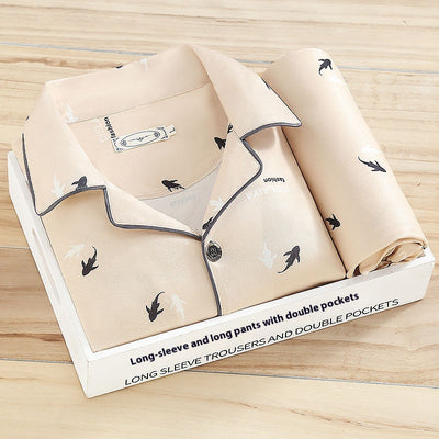 Pijama Hombre Manga Larga Primavera Otoño Conjunto Cómodo - Image 12