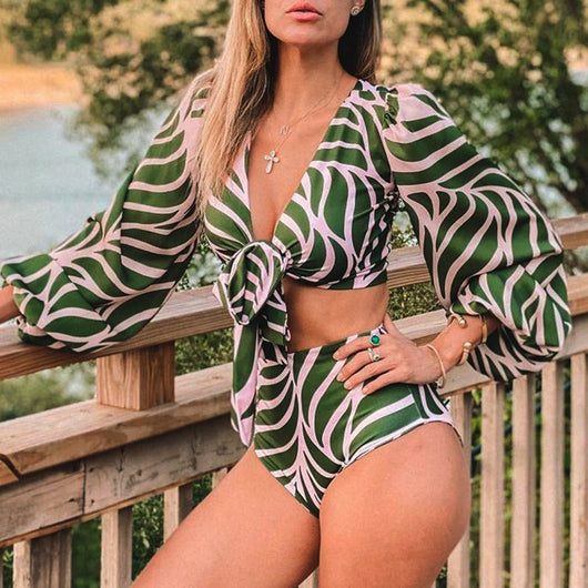 Bikini de Cintura Alta con Malla Transparente - Image 2