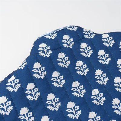 Abrigo Reversible de Algodón con Cuello Mao Estampado para Mujer - Image 13