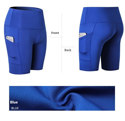 Shorts Deportivos Cintura Alta con Bolsillos Diagonales - Mallas de Entrenamiento Secado Rápido - Image 31