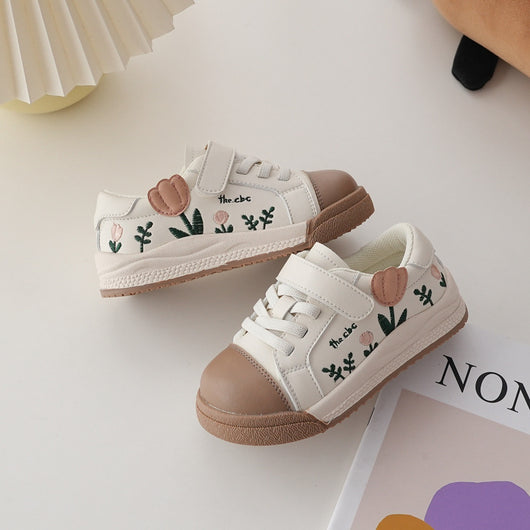 Tenis para Niñas con Flores Bordadas - Estilo Retro Vintage Cómodo - Image 3