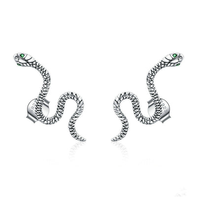 Aretes de Plata con Textura Serpiente y Signo Zodiacal Personalizados - Image 2