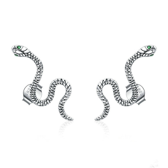 Aretes de Plata con Textura Serpiente y Signo Zodiacal Personalizados