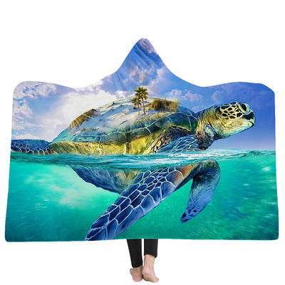 Poncho Manta con Capucha Serie Tortugas del Océano - Image 5