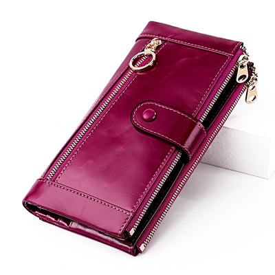 Billetera Vintage de Cuero Encerado para Mujer - Diseño Clásico - Image 6