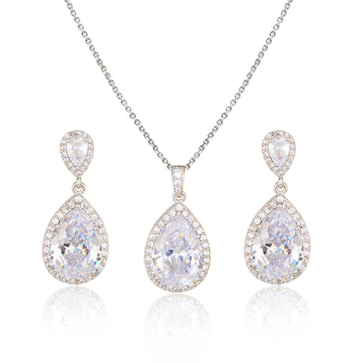 Conjunto de Collar y Aretes de Circonita Brillante para Novia - Joyería Elegante y Minimalista - Image 11