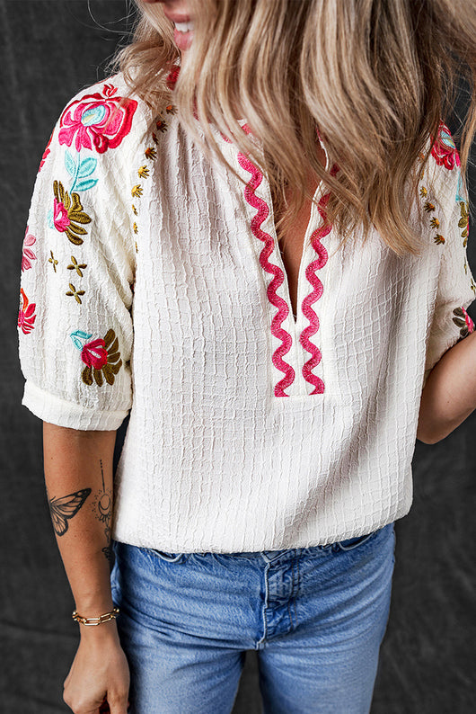Blusa Casual Bordada en Chifón Multicolor - Estilo Primavera para Mujer - Image 15