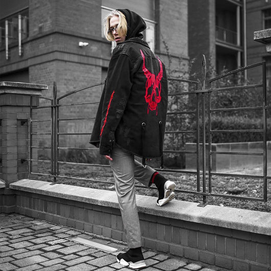 Chaqueta Urbana Estampado Calavera con Múltiples Bolsillos para Hombre - Image 9