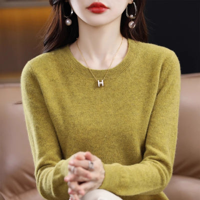 Suéter de Lana Pura Cuello Redondo Mujer - Diseño Holgado Otoño Invierno - Image 10