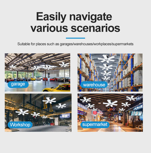 Lámpara LED Industrial Plegable de 6 Hojas para Garajes y Talleres - Image 9