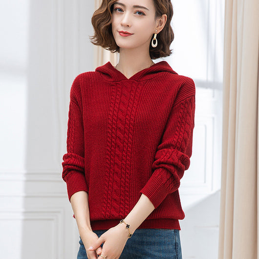 Sudadera con Capucha para Mujer - Suéter Tejido Casual de Manga Larga - Image 7