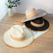 Sombrero de Paja Retro con Combinación de Colores y Protección Solar