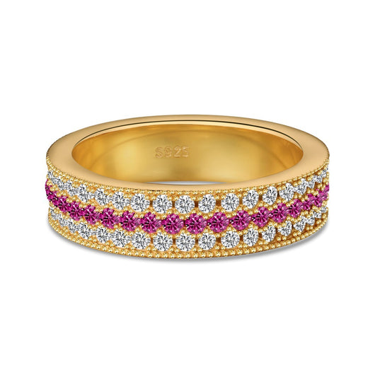 Anillo de Plata Esterlina para Mujer con Circón Rojo Rosa - Lujo Accesible - Image 6