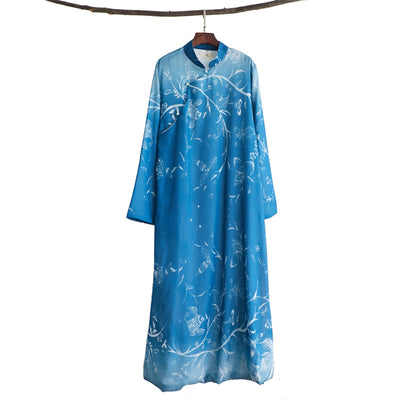 Bata Hanfu Azul Mejorada para Hombre con Cuello Mao y Mangas Largas - Image 13