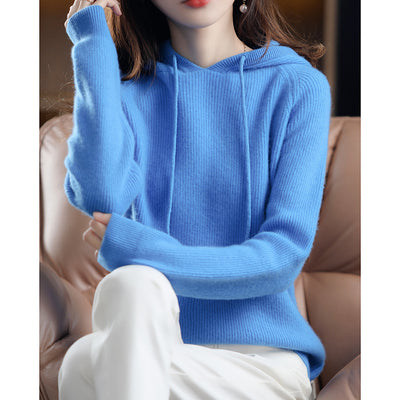 Suéter Cashmere con Capucha para Mujer - Pullover Holgado - Image 12