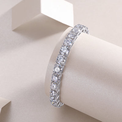 Pulsera de Plata Gravitacional - Lujo Accesible con Moissanita Premium y Baño de Platino - Image 9