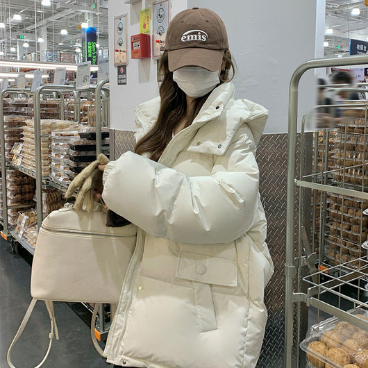 Chaqueta Corta de Plumón Blanco para Mujer - Abrigo Elegante de Invierno