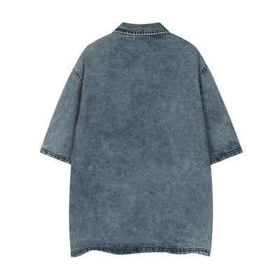 Polo Denim Manga Corta para Hombre - Estilo Casual Versátil - Image 15