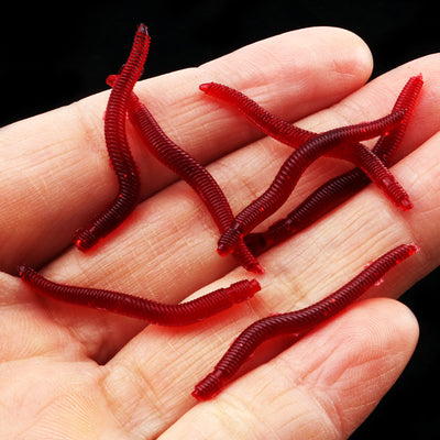 Carnada Artificial Gusano Rojo 3.5cm - Señuelo Realista a Granel - Image 2