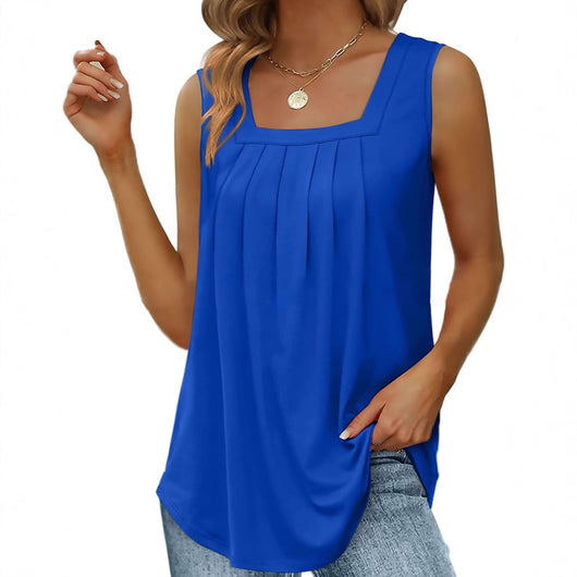 Chaleco Suelto Estampado con Cuello Halter Plisado para Mujer - Perfecto para Verano - Image 14