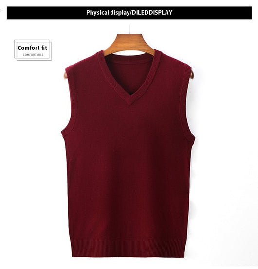 Suéter Casual V-Neck Liso para Hombre - Primavera y Otoño - Image 17