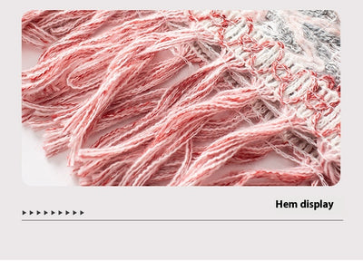 Capa Tejida Rayas Étnica con Borlas Suelta y Cómoda - Image 15