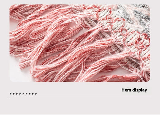 Capa Tejida Rayas Étnica con Borlas Suelta y Cómoda - Image 15