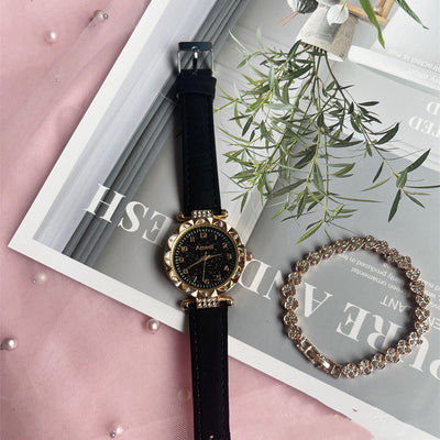 Conjunto de Reloj Frosted Estrellado y Cinturón de Dos Piezas - Image 20
