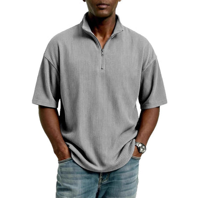 Playera Suelta de Tejido Waffle para Hombre - Comodidad de Verano - Image 5