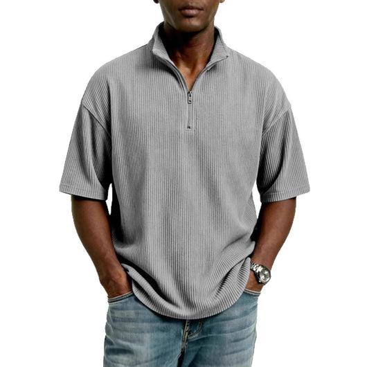 Playera Suelta de Tejido Waffle para Hombre - Comodidad de Verano - Image 5