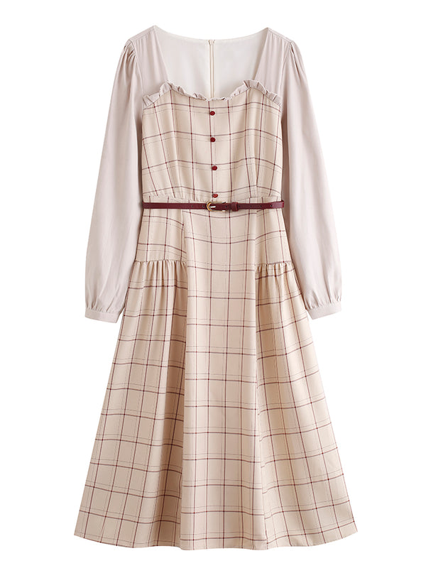 Vestido Retro a Cuadros para Otoño e Invierno - Image 3