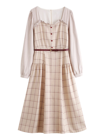 Vestido Retro a Cuadros para Otoño e Invierno - Image 3