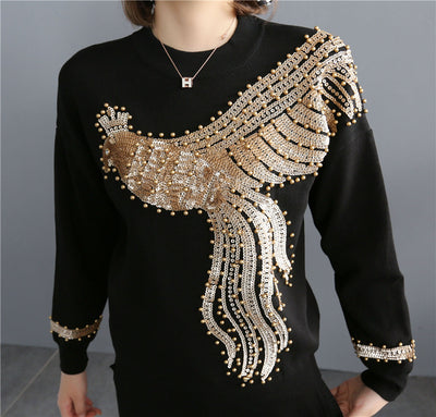 Conjunto Tejido Estilo Occidental con Fénix Bordado para Mujer - Image 15