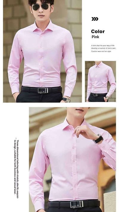 Camisa Blanca de Manga Larga Estilo Coreano para Hombre - Image 14