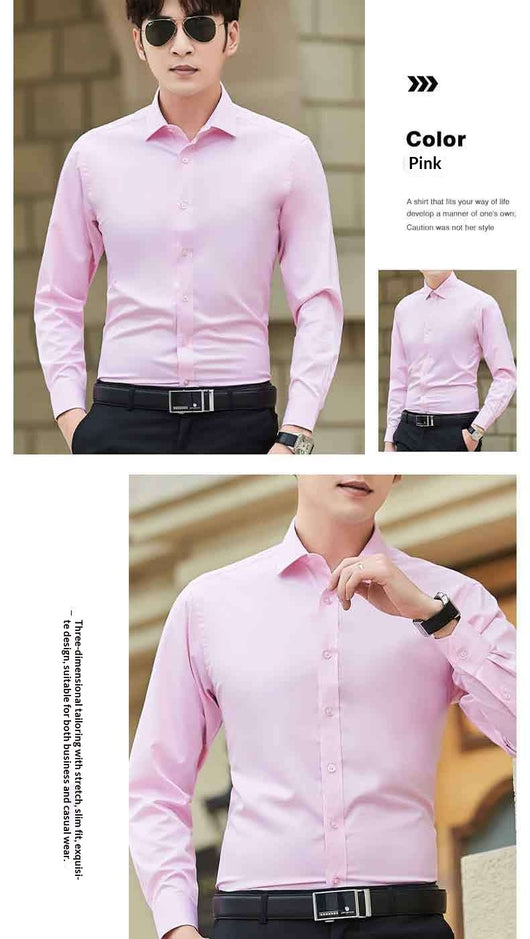 Camisa Blanca de Manga Larga Estilo Coreano para Hombre - Image 14