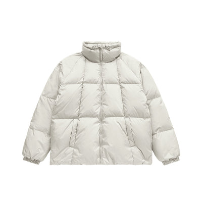 Chaqueta Acolchada de Plumas para Hombre con Cuello Alto Liso - Image 6