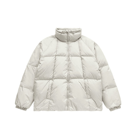 Chaqueta Acolchada de Plumas para Hombre con Cuello Alto Liso - Image 6