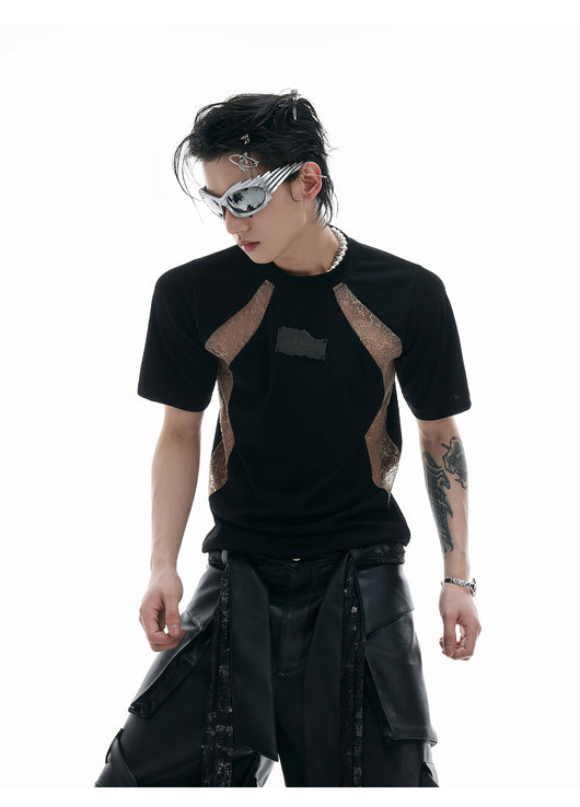 Playera Retro Contraste Deconstruida Slim Fit Textura Pit - Image 13