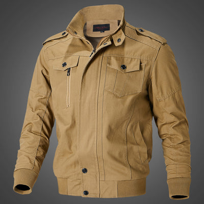 Abrigo Talla Grande de Algodón Lavado Estilo Aviador - Image 7