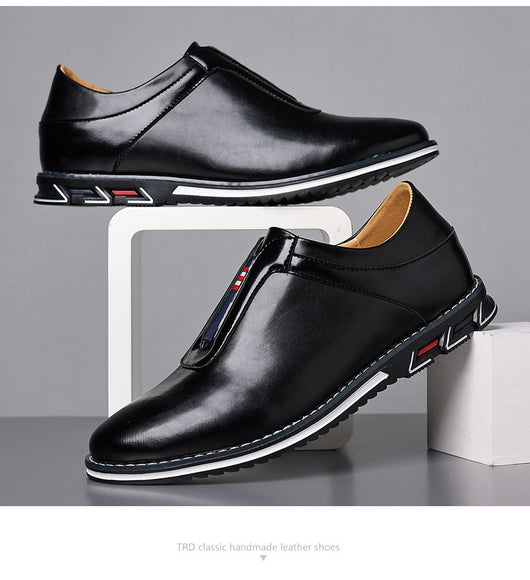 Zapatos Casuales de Cuero para Hombre en Colores Sólidos - Image 13
