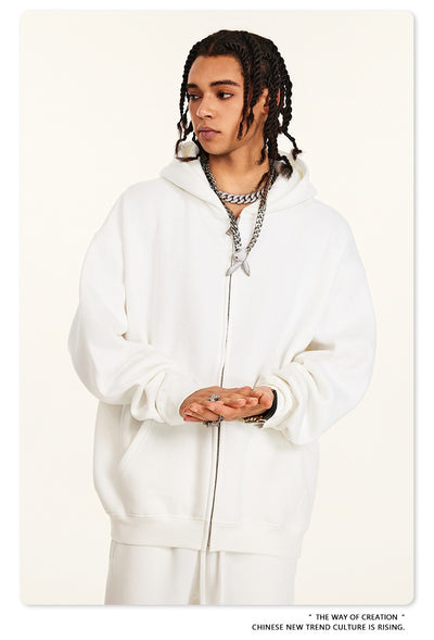 Sudadera con Capucha Polar de Colores Sólidos Holgada y Cómoda para Deportes - Image 23