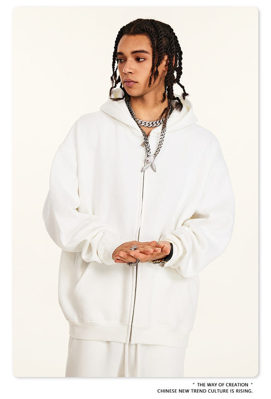 Sudadera con Capucha Polar de Colores Sólidos Holgada y Cómoda para Deportes - Image 23